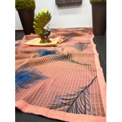 Gorgeous peach color party wear saree